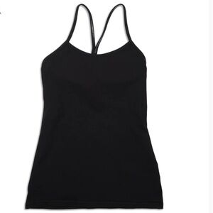 Lululemon Black power Y Tank with build in bra